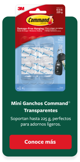 Mini Ganchos Command® Transparentes.